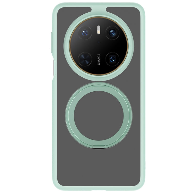 For Huawei Mate 70 Frosted 360 Degree Rotating Holder Phone Case(Green)