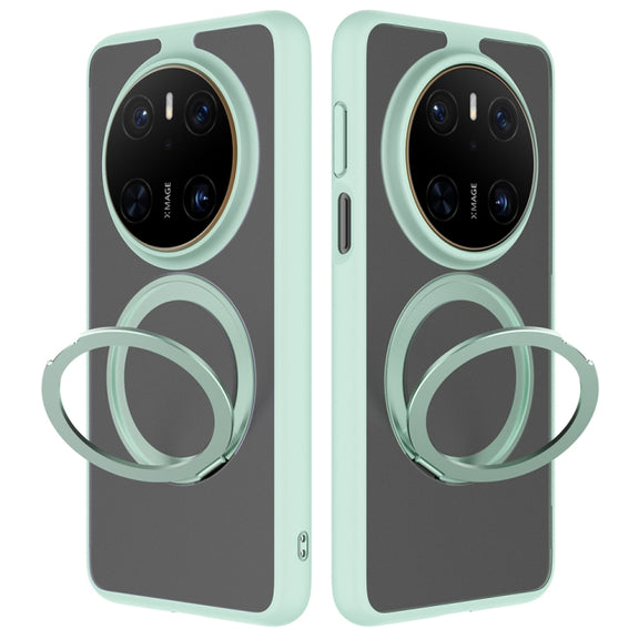 For Huawei Mate 70 Frosted 360 Degree Rotating Holder Phone Case(Green)