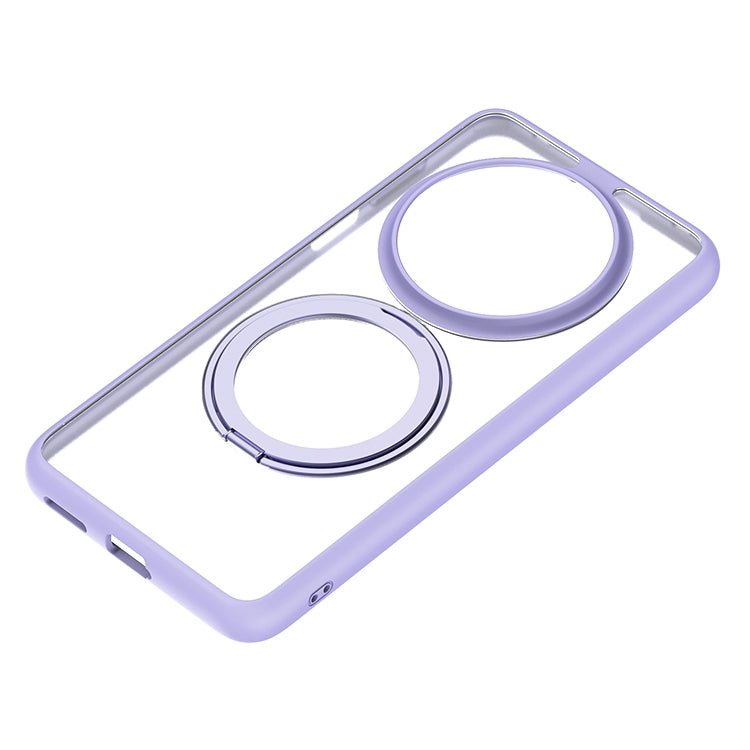 For Huawei Mate 70 Frosted 360 Degree Rotating Holder Phone Case(Purple)