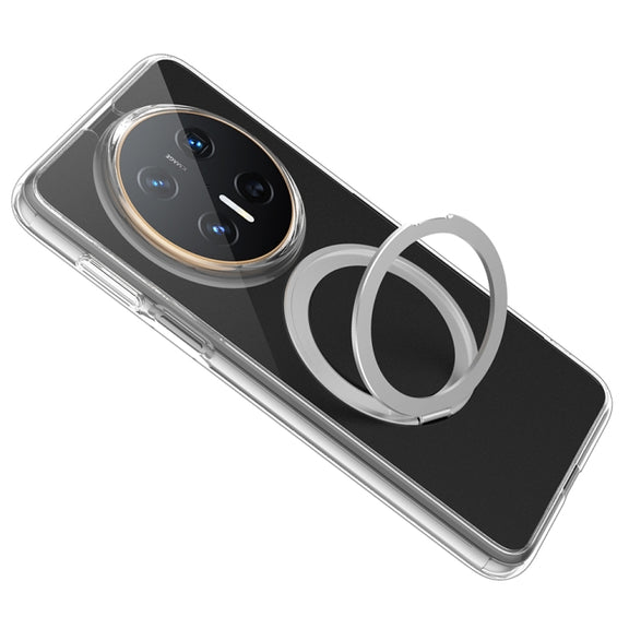For Huawei Mate 70 Pro / 70 Pro+ Frosted 360 Degree Rotating Holder Phone Case(Transparent)