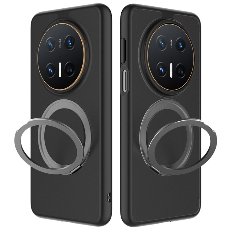 For Huawei Mate 70 Pro / 70 Pro+ Frosted 360 Degree Rotating Holder Phone Case(Black)