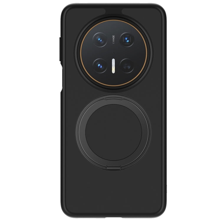 For Huawei Mate 70 Pro / 70 Pro+ Frosted 360 Degree Rotating Holder Phone Case(Black)