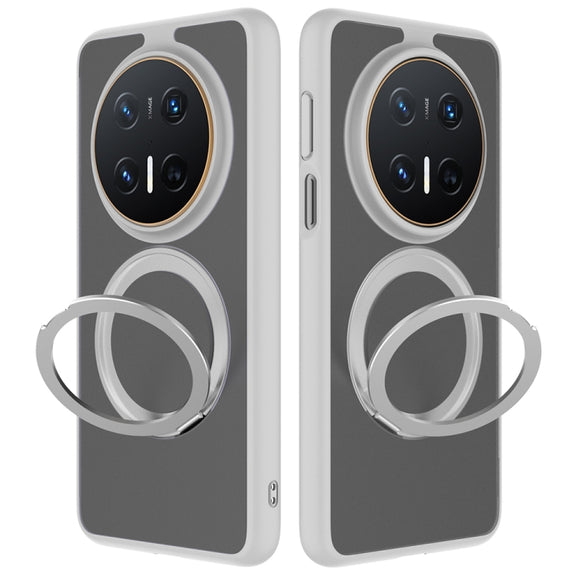 For Huawei Mate 70 Pro / 70 Pro+ Frosted 360 Degree Rotating Holder Phone Case(Grey)