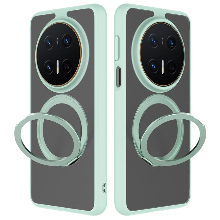 For Huawei Mate 70 Pro / 70 Pro+ Frosted 360 Degree Rotating Holder Phone Case(Green)