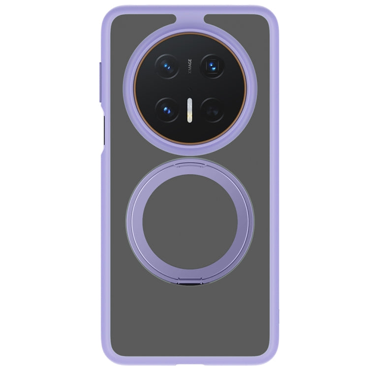 For Huawei Mate 70 Pro / 70 Pro+ Frosted 360 Degree Rotating Holder Phone Case(Purple)