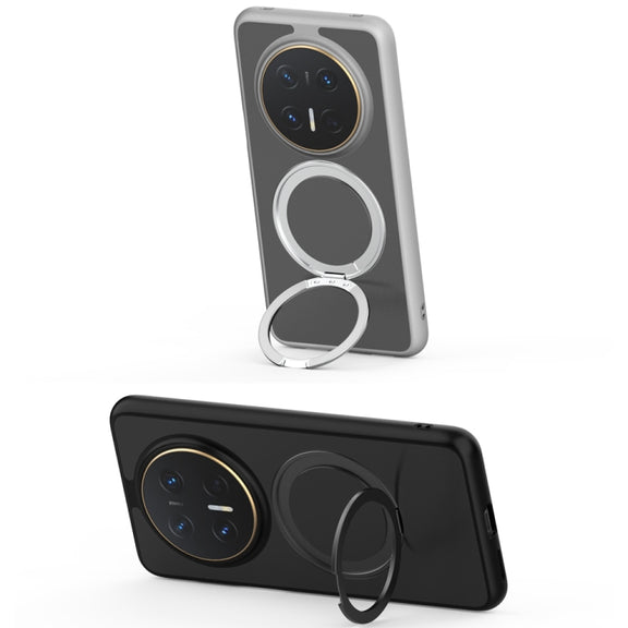 For Huawei Mate 70 Pro / 70 Pro+ Frosted 360 Degree Rotating Holder Phone Case(Grey)