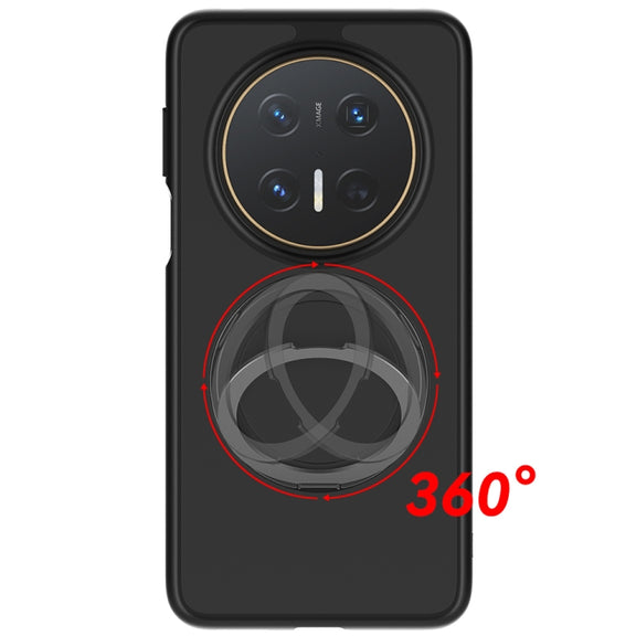 For Huawei Mate 70 Frosted 360 Degree Rotating Holder Phone Case(Black)