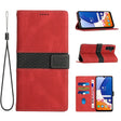 For Samsung Galaxy S25 5G Grid Stitching Leather Phone Case with Lanyard(Red) - Galaxy S25 5G Cases by PMC Jewellery | Online Shopping South Africa | PMC Jewellery | Buy Now Pay Later Mobicred