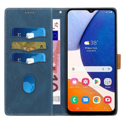 For Samsung Galaxy S25+ 5G Grid Stitching Leather Phone Case with Lanyard(Blue)
