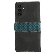 For Samsung Galaxy S25+ 5G Grid Stitching Leather Phone Case with Lanyard(Black)