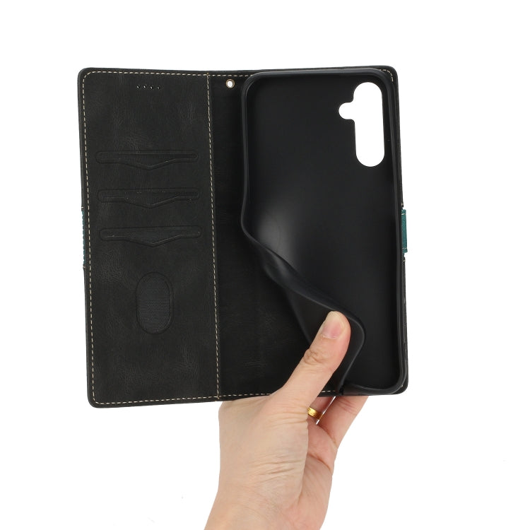 For Samsung Galaxy S25+ 5G Grid Stitching Leather Phone Case with Lanyard(Black)