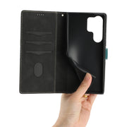 For Samsung Galaxy S25 Ultra 5G Grid Stitching Leather Phone Case with Lanyard(Black)