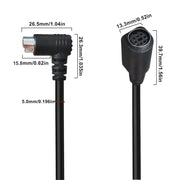 Mini DIN 7 Pin Core Audio / Video Cable, Length:3m(Male to Female Elbow)