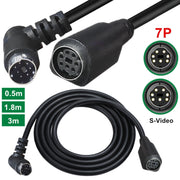 Mini DIN 7 Pin Core Audio / Video Cable, Length:3m(Male to Female Elbow)