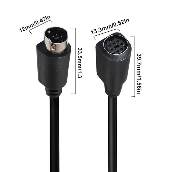 Mini DIN 7 Pin Core Audio / Video Cable, Length:3m(Male to Female Straight)