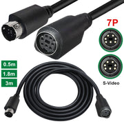 Mini DIN 7 Pin Core Audio / Video Cable, Length:3m(Male to Female Straight)