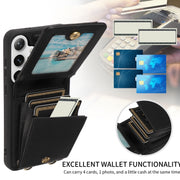For Samsung Galaxy S25+ 5G Crossbody Lanyard Zipper Wallet Leather Phone Case(Black)
