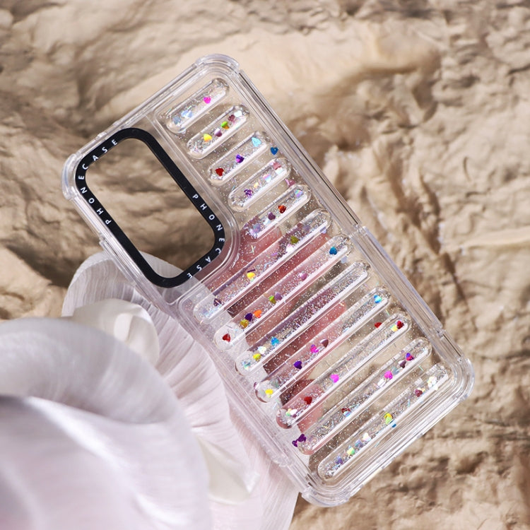 For Samsung Galaxy S25 5G Capsule Glitter TPU Hybrid PC Airbag Phone Case(Blue)