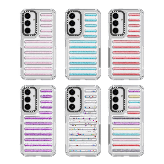 For Samsung Galaxy S25+ 5G Capsule Glitter TPU Hybrid PC Airbag Phone Case(Red)