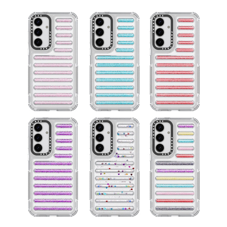 For Samsung Galaxy S25+ 5G Capsule Glitter TPU Hybrid PC Airbag Phone Case(Blue)