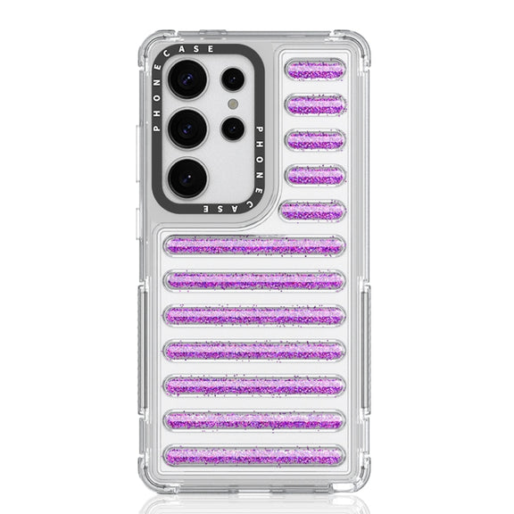 For Samsung Galaxy S25 Ultra 5G Capsule Glitter TPU Hybrid PC Airbag Phone Case(Purple)