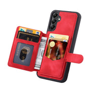 For Samsung Galaxy S25 5G Skin Feel Dream RFID Anti-theft PU Card Bag Phone Case(Red)