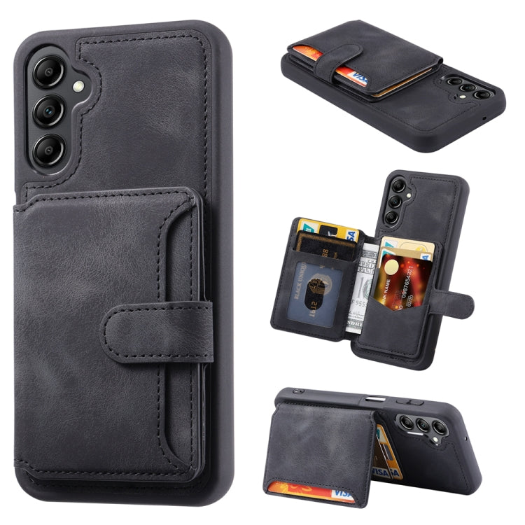 For Samsung Galaxy S25+ 5G Skin Feel Dream RFID Anti-theft PU Card Bag Phone Case(Black)