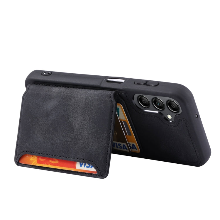 For Samsung Galaxy S25+ 5G Skin Feel Dream RFID Anti-theft PU Card Bag Phone Case(Black)