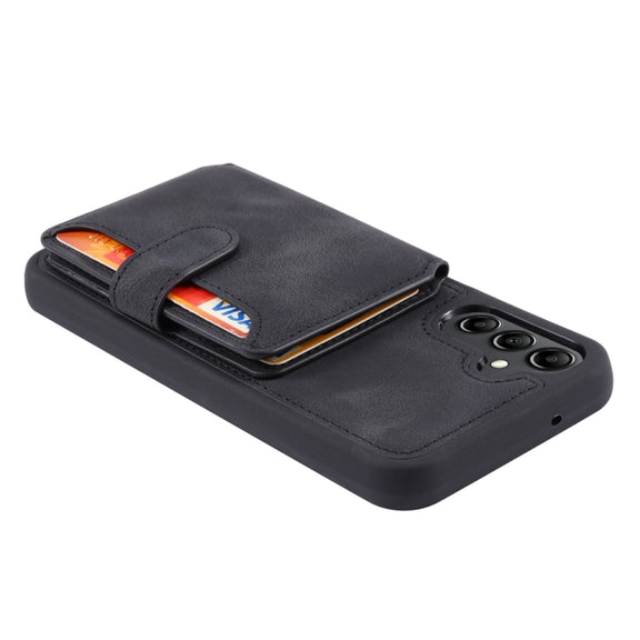 For Samsung Galaxy S25+ 5G Skin Feel Dream RFID Anti-theft PU Card Bag Phone Case(Black)