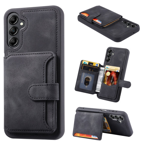 For Samsung Galaxy S25+ 5G Skin Feel Dream RFID Anti-theft PU Card Bag Phone Case(Black)