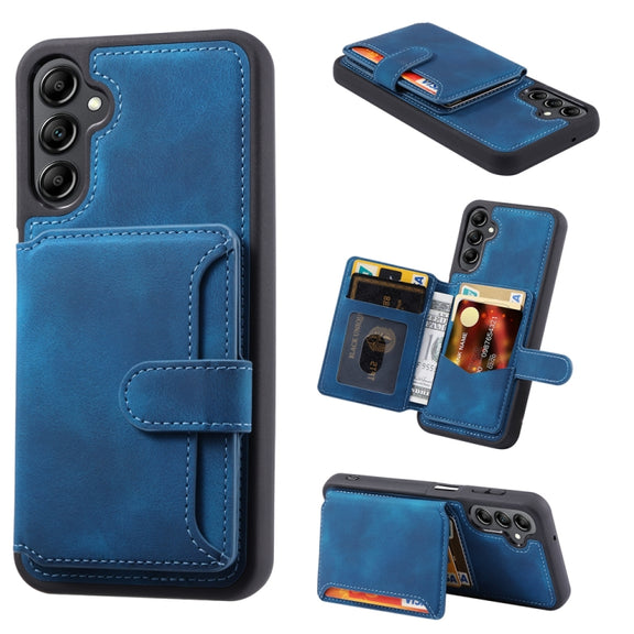 For Samsung Galaxy S25+ 5G Skin Feel Dream RFID Anti-theft PU Card Bag Phone Case(Peacock Blue)