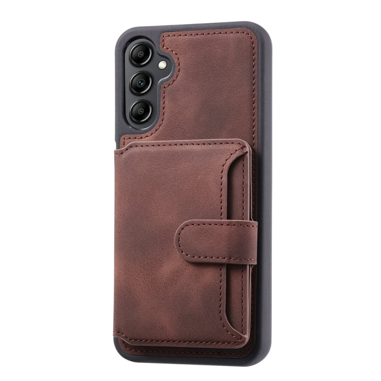 For Samsung Galaxy S25+ 5G Skin Feel Dream RFID Anti-theft PU Card Bag Phone Case(Coffee)