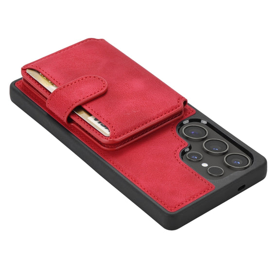 For Samsung Galaxy S25 Ultra 5G Skin Feel Dream RFID Anti-theft PU Card Bag Phone Case(Red)