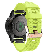 For Garmin 20mm Spotted Rose Gold Buckle Silicone Quick Release Watch Band(Green)