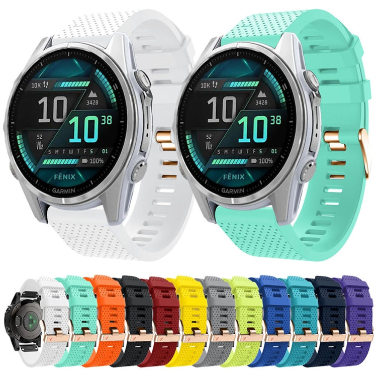 For Garmin 20mm Spotted Rose Gold Buckle Silicone Quick Release Watch Band(Green)