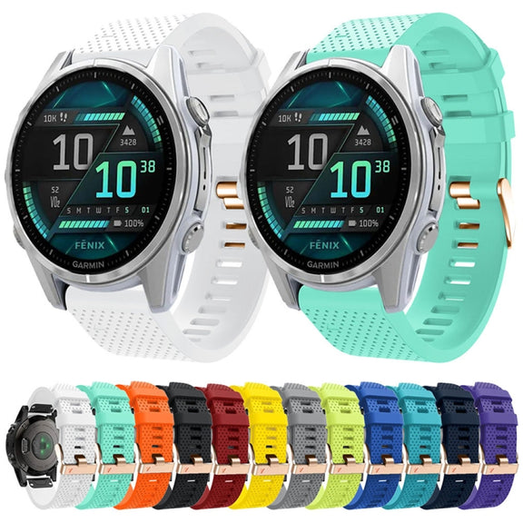 For Garmin 20mm Spotted Rose Gold Buckle Silicone Quick Release Watch Band(Black)