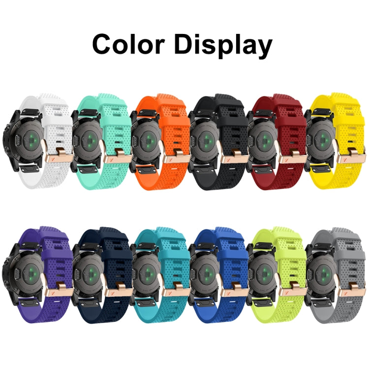 For Garmin 20mm Spotted Rose Gold Buckle Silicone Quick Release Watch Band(White)
