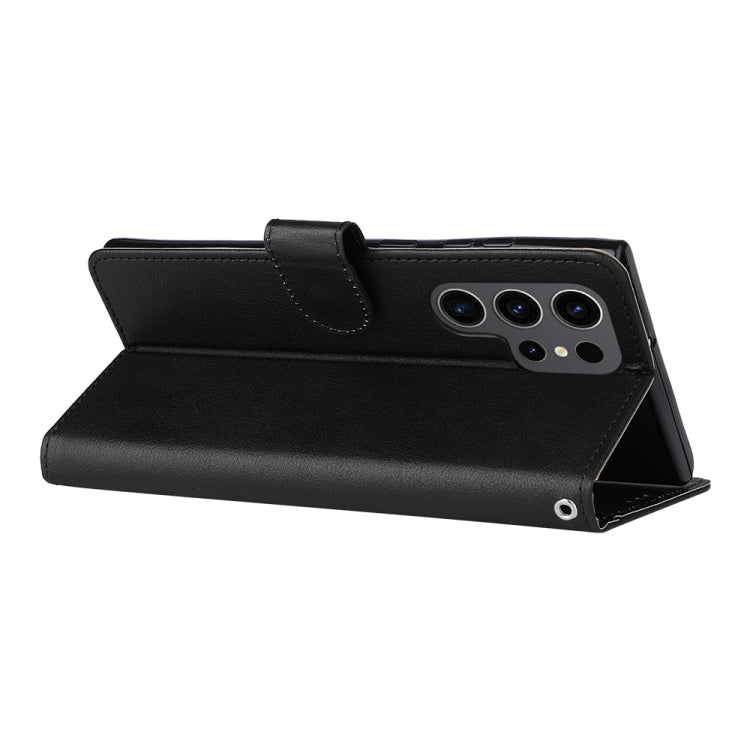 For Samsung Galaxy S25 Ultra 5G 3-Card Slots Multifunctional Leather Phone Case(Black)
