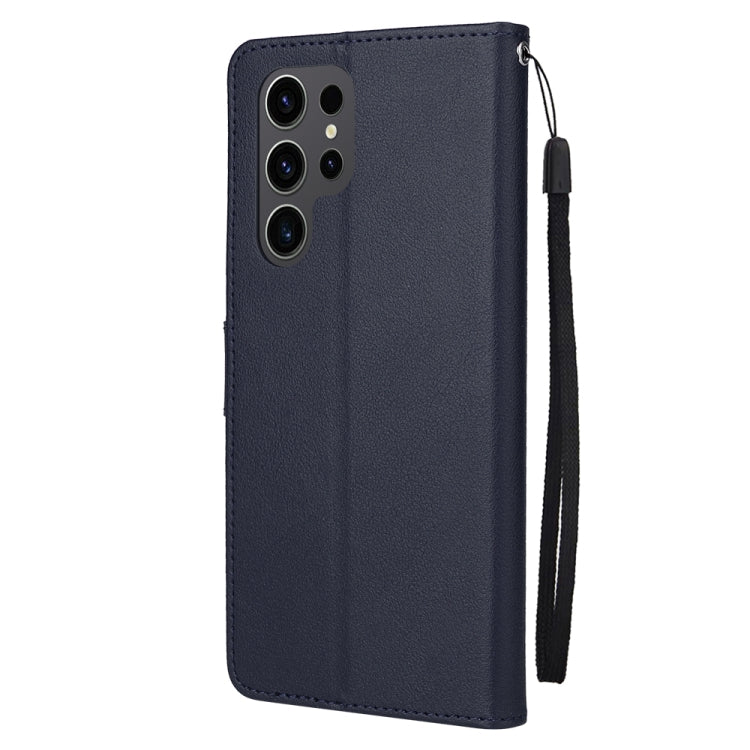 For Samsung Galaxy S25 Ultra 5G 3-Card Slots Multifunctional Leather Phone Case(Blue)