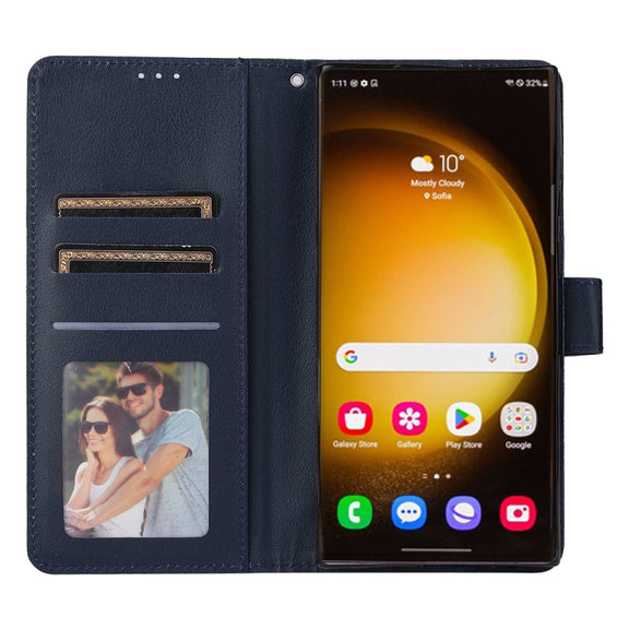 For Samsung Galaxy S25 Ultra 5G 3-Card Slots Multifunctional Leather Phone Case(Blue)