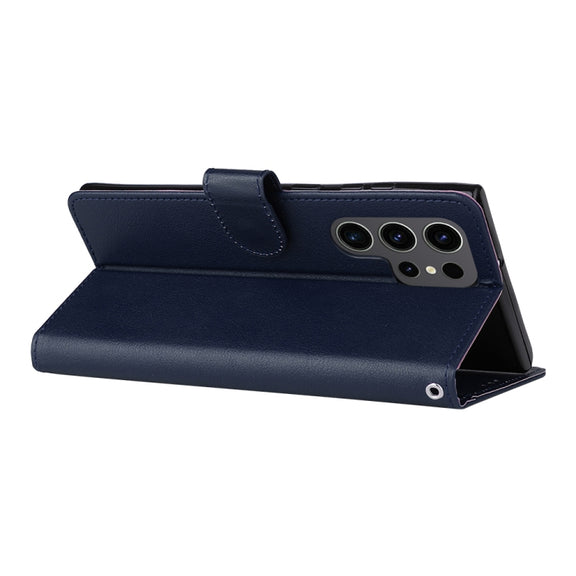 For Samsung Galaxy S25 Ultra 5G 3-Card Slots Multifunctional Leather Phone Case(Blue)