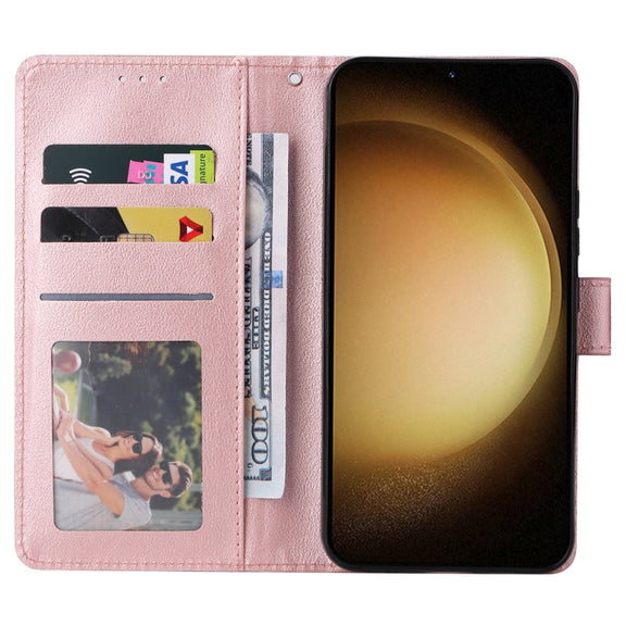 For Samsung Galaxy S25+ 5G 3-Card Slots Multifunctional Leather Phone Case(Rose Gold)