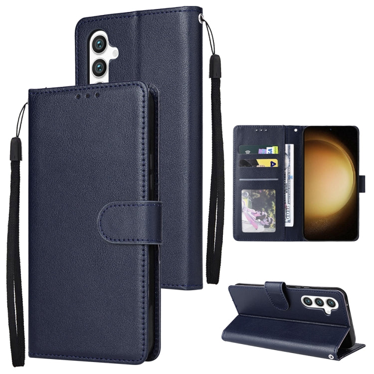 For Samsung Galaxy S25+ 5G 3-Card Slots Multifunctional Leather Phone Case(Blue)