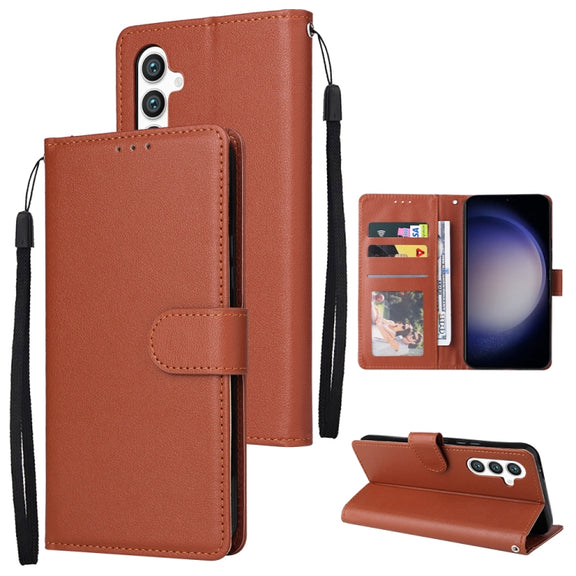 For Samsung Galaxy S25 5G 3-Card Slots Multifunctional Leather Phone Case(Brown)