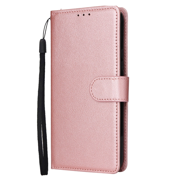 For Samsung Galaxy S25 5G 3-Card Slots Multifunctional Leather Phone Case(Rose Gold)