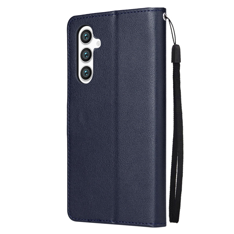 For Samsung Galaxy S25 5G 3-Card Slots Multifunctional Leather Phone Case(Blue)