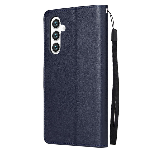 For Samsung Galaxy S25 5G 3-Card Slots Multifunctional Leather Phone Case(Blue)