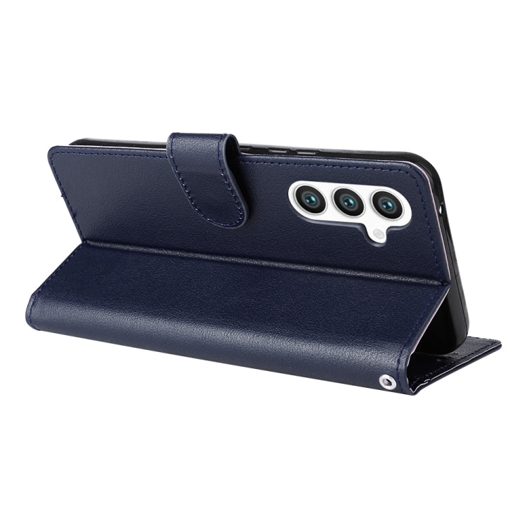 For Samsung Galaxy S25 5G 3-Card Slots Multifunctional Leather Phone Case(Blue)