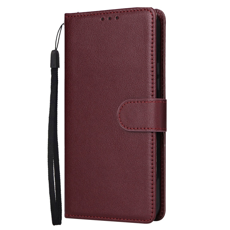 For Samsung Galaxy S25 5G 3-Card Slots Multifunctional Leather Phone Case(Wine Red)