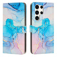 For Samsung Galaxy S25 Ultra 5G Painted Marble Pattern Leather Phone Case(Pink Green) - Galaxy S25 Ultra 5G Cases by PMC Jewellery | Online Shopping South Africa | PMC Jewellery | Buy Now Pay Later Mobicred